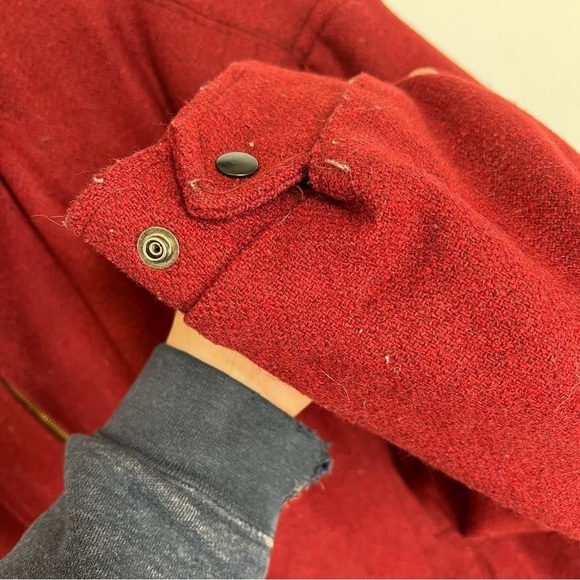 Vintage The Fox Collection wool blend bomber red mens size XL - Picture 8 of 10
